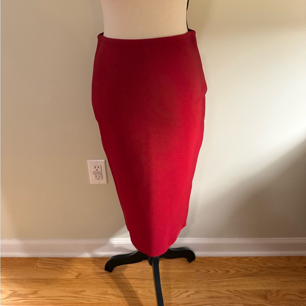 Gracia Red Midi Pencil Skirt for Cocktail